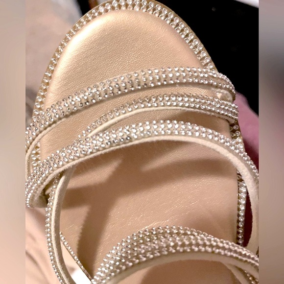 Women's shiny Sandals Criss Cross Strappy Slides Open Toe 36 - Picture 3 of 5